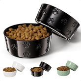 HB Design Co ceramic dog bowls with anti-slip base keep meals steady.