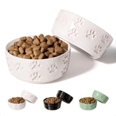HB Design Co ceramic dog bowl set with two bowls for small dogs, stylish and sturdy.