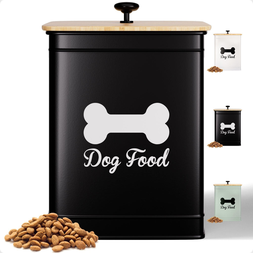 HB Design Co. dog food container with airtight lid keeps kibble fresh.