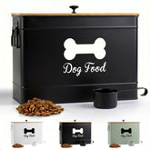 HB Design Co. dog food container with airtight bamboo lid preserves kibble freshness.