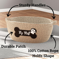 HB Design Co basket measures 18x13x8 inches for versatile living room toy storage.