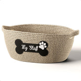HB Design Co dog toy basket with cotton rope weave for durable toy storage.
