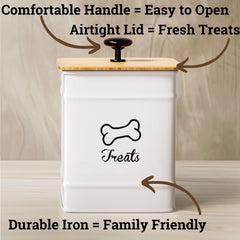 HB Design Co. dog treat container showing 7-cup capacity inside view for storage