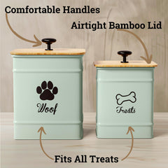 HB Design Co dog treat container 7x5 side view for compact spaces