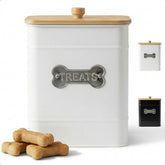 HB Design Co. dog treat container with airtight lid keeps snacks fresh on the counter.