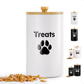 HB Design Co dog treat container with airtight lid on counter for freshness