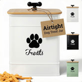 HB Design Co dog treat container with airtight lid keeps treats fresh on the counter