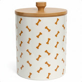 HB Design Co. dog treat container with airtight lid keeps treats fresh.