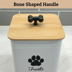 HB Design Co dog treat container bamboo lid for freshness