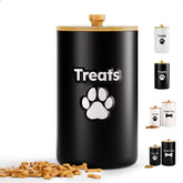 HB Design Co dog treat container front view with airtight lid keeps treats fresh.
