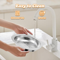 HBGmao-hao two-pack stainless steel dishes are durable and rust-resistant.