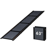 HBTower 63-inch folding dog ramp for car entry with non-slip surface.