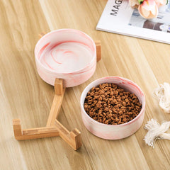 HCHLQLZ set of two pet bowls provides coordinated feeding stations.