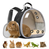 Hcupet Bunny Carrier front window gives pets a calming outdoor view.