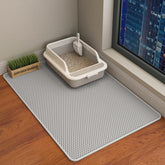 HCY&WLD cat litter mat showcasing concealed double structure captures paw litter.
