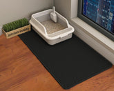 HCY&WLD cat litter mat with concealed double structure traps litter effectively.