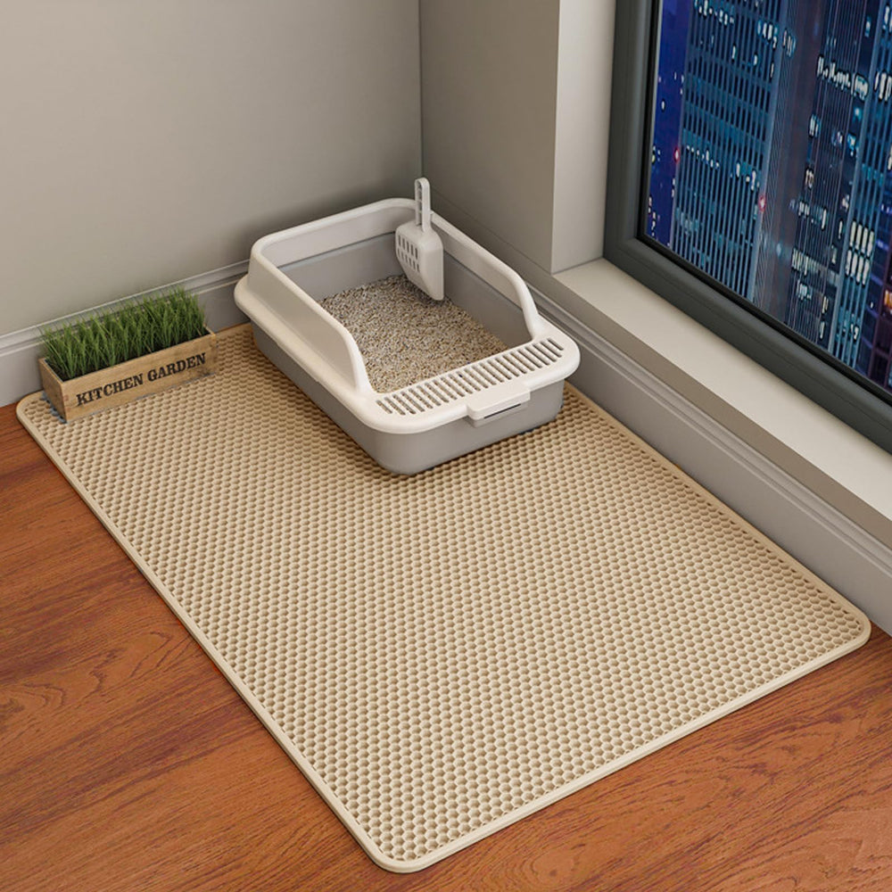 HCY&WLD cat litter mat double layer design reduces tracking