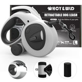 HCY&WLD upgrade 4-in-1 retractable leash with LED and dispenser boosts night visibility.