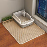 HCY&WLD cat litter mat with concealed double structure captures paw litter to reduce mess.