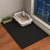 HCY&WLD cat litter mat shows concealed double structure catching litter from paws.