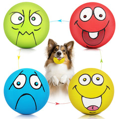 HDSX smiley-face flat ball squeaky toy for small dogs enhances interactive play.