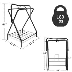 HDYEGY saddle rack bottom storage shelf for boots and accessories.