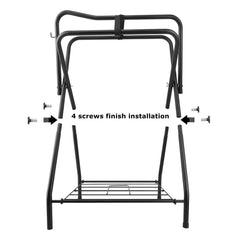 HDYEGY freestanding saddle stand keeps saddles neatly organized in tack rooms.