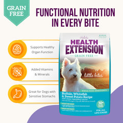 Buffalo and whitefish first ingredient highlight for lean muscle support.