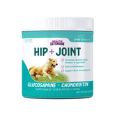 Health Extension Chondroitin with Glucosamine powder being poured into dog food for easier feeding