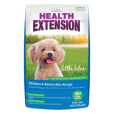 Health Extension Little Bites small-breed kibble for easy chewing and digestion.