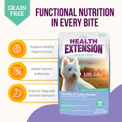 Health Extension small-breed kibble in bowl suitable for tiny mouths