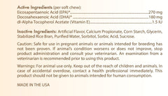 Healthy Breeds Omega HP soft chews dog coat image highlighting silky fur and healthy skin.