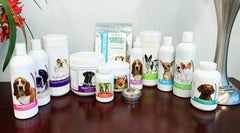 Healthy Breeds Pomeranian Oatmeal Shampoo foam application illustrating soothing oats and aloe for dry skin