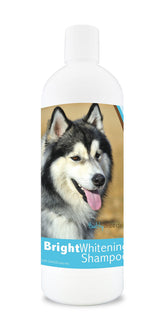 Healthy Breeds Bright Whitening Shampoo bottle showing tearless formula for easy grooming.