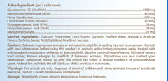 Healthy Breeds Z-Flex Max ingredients panel with Glucosamine, Chondroitin, Perna canaliculus, omega oils for mobility
