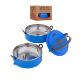 Healthy Human travel pet Bento Bowls blue set for easy on-the-go meals.