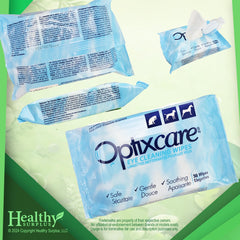 Healthy Surplus Optixcare Eye Cleaning Wipes texture close-up, ready-to-use wipes for quick eye care.