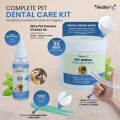 HealthyPal wipes packaging front showing kit contents for dogs and cats