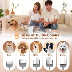 Heapets 3L dust bin capacity shown for longer grooming sessions.