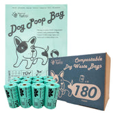 Heart of Tafiti compostable dog bags on perforated rolls for quick, mess-free pickup.