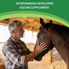 HEAVE HO dosage scoop measuring the supplement for horses