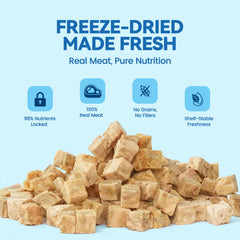 Heckin Yum cat treats toppers or snacks to entice picky eaters.