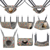 Hedgeink ferret hammock 8-pack top view showcasing versatile rest options for small pets.