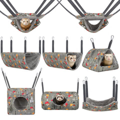 Hedgeink ferret hammock 8-pack top view showcasing versatile rest options for small pets.