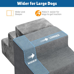 Heeyoo dog steps foam-padded-interior cushions joints for comfortable climbs.