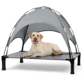 Heeyoo elevated dog bed with canopy for cool outdoor lounging