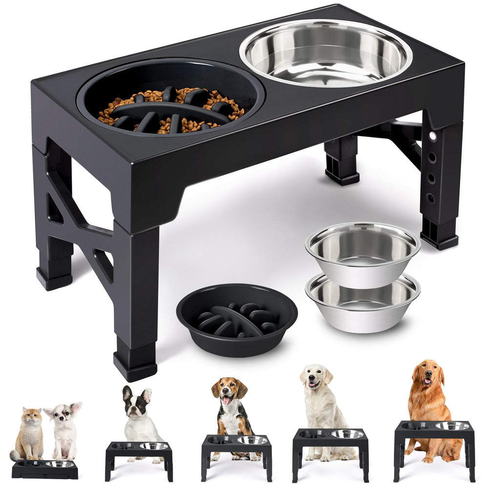 Heeyoo elevated dog bowls stand with adjustable height for comfortable feeding