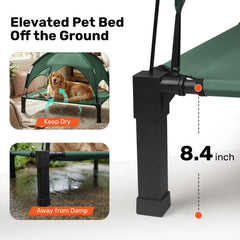 Heeyoo raised pet bed at 8.4 inch height keeps pets clean and comfy.
