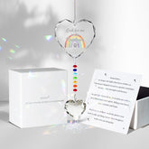 HEGELDA Look for me in the Rainbows heart crystal with paw print, comforting remembrance.