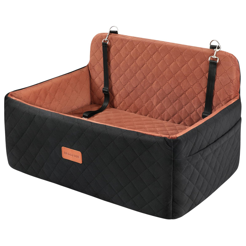 HEGGCOOE dog car seat with elevated booster for better visibility and comfort.